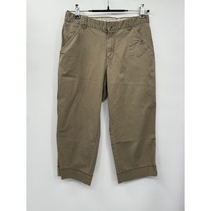 Columbia 6 Capri Pants Womens Khaki Tan Cotton Stretch Hiking  0106 AL 8370